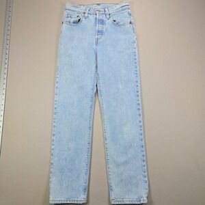Levi Strauss 501 Big E Jeans Light Wash Button Fly Denim Straight Leg W24 L28